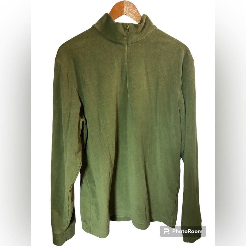 Butter Fleece green long sleeve Zip sweater medium Y2k 90s outdoor